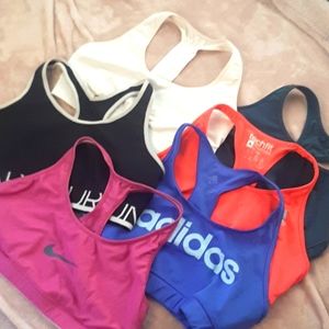 Six medium sports bras